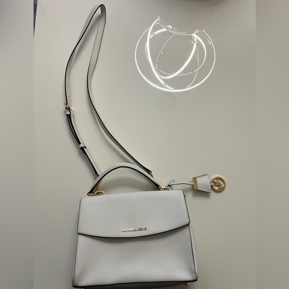 Michael Kors white Crossbody Bag with Gold Accents